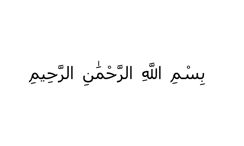 Bismillah in Naskh Arabic calligraphy in black on white background